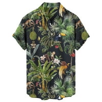 Ležerne prilike za majice Summer Okrug Cvjetni ispisani kratki rukav Klasični patchwork gumb dolje bluza