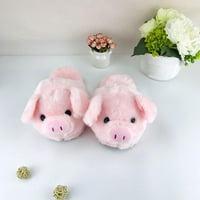 Modne tople papuče ružičasto oblikovanje plišane životinje klizne slatke cipele za vanjske kućne spavaće