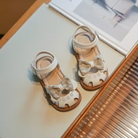 Dječje djece Dječje cipele Bowknot tiskani ravni otvoreni nožni prsti mekane princeze na pola sandale sa ljetnim sandalima Dječja obuća za školu