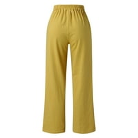 Hlače za žene Ležerne prilike u boji labavi džepovi Elastične pojaseve pantalone duge pantalone