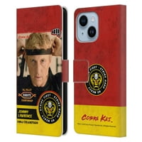 Dizajni za glavu Službeno licencirano Cobra Kai Graphics Johnny Lawrence Karate kožne knjige Novčanik Cover Cover Cover Cover Cover Compatibilan sa Apple iPhone Plus