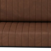 Moderna modna PU kožna fotelja sa metalnim okvirom vanjski podstavljeni naslon za naslon i jastuk za sjedala, za dnevni boravak, spavaću sobu, ured, studio, braon