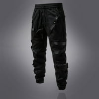 Radne pantalone za muškarce Ležerne prilične modne modne tamne stil džepove elastične struke tunika