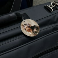 Yorkie Yorkshire Terrier Puppy Satin i luk kružni prtljag ID oznake Kočnica