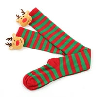 Printoxy ženske čarape, žene božićne duge cijevi ukrašeni podvezirani podvezica slatka oprema Božićna