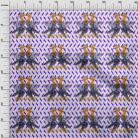 Onuproonski pamučni dres Ljubičasta tkanina Tropske ptice sa geometrijskim pozadinskim tkaninom za šivanje