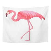 Prekrasna ružičasta flamingo na ptici Elegantni priroda Tropska divljač zidne umjetnosti Viseći tapiserija