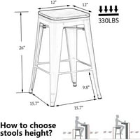 ANDEWORLD 26 Metal Counter visine bar stolice set industrijske ledene kuhinjske kontra stolice za stolicu