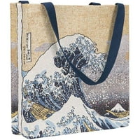 Tapiserija sklopiva torba za točku za višekratnu upotrebu Torba za višestruku vrećicu na upit Japanski dizajner Hokusai, veliki talas od Kanagawa