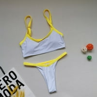 Zermoge kupaći kostimi kupaći kostim za žene, ženski bikini čvrsti set kupaći kostim dva ispunjena patchwork