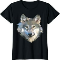 Realistični bijeli vuk, realistični životinjski otisak sa majicom boja