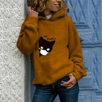 Fesfesfes Ženska kapuljača s kapuljačom dugih rukava dukserica s kapuljačom pulover na kapuljačom vrhova