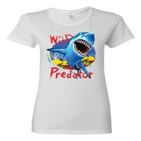 Shark Ocean Divlji predator Ženska grafička majica, Bijela, X-velika