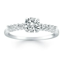 14k bijelo zlato zajedničko prsten za dijamantne prstene za akcent 5