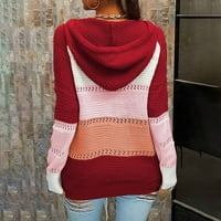 Kardigan za ženske dukseve za žene čipke pulover jakne Boja blok DukserihRTHR bluze jeseni ležerni kaput