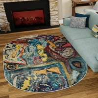 Jedinstveni loom Peru Haerfest Rug, oval, 2 '2 3' 1 Multi savremeni apstraktni blagovaonica krevet soba
