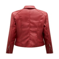Bomotoo dame otvorene prednje bicikliste jakne rever vrat casual kaput moto motocikl zima topla čvrsta boja kardigan odjeća vino crvena 2xl