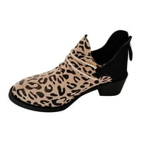 KPOPLK Womens Boots Ženske cipele Guste potpetice kratke kožne čizme čizme visoke pete Žene cipele Modni