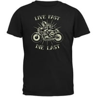 Motocikl uživo Fast Die FAST CRNA odrasla majica - mala