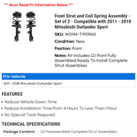 Prednja stručna i zavojna opružna sklop - set - kompatibilan sa - Mitsubishi Outlander Sport 2017