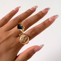 Toyella Retro Jednostavna geometrijska prstena u obliku prsta u obliku zmije u srebrnim0336
