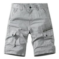 Mikilon muške casual čiste boje na otvorenom Pocket plaža Radna pantalona za teretne kratke hlače za
