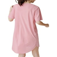 REJLUN dame kratke mini haljine Swing t majica haljina majica sandress led svilena labava boemska ružičasta