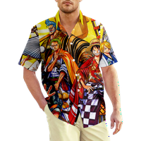 Jedna luffy havajska majica za muškarce casual gumb niz majice kratkih rukava unise labavi dijete