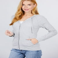 Ženska osnovna zip up dukserska termalna jakna lagani džepovi