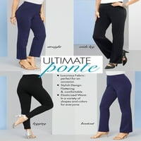 Roaman's Women's Plus veličina ravno-nogu Ultimate Ponte pant pant-on stretch pletene pantalone