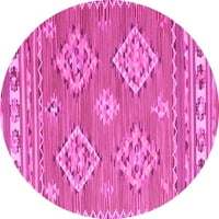 Ahgly Company u zatvorenom okrugu Perzijske ružičaste tradicionalne prostirke, 3 'okrugla