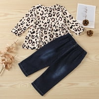 Dadaria Toddler Girl Outfits 1Y-6Y TODDLER Baby Kid Girls Leopard Print Majica The Tops Hlače Jeans