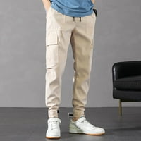 HHEI_K MUŠKE Čvrste boje casual pantalone za izvlačenje ustima Pješačke radne hlače na otvorenom odjeća