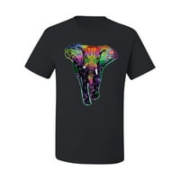Divlji Bobby, šareni duginski cvjetni slon Ljubitelj životinja Muška grafička majica, crna, 3xl