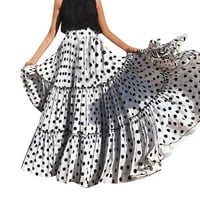 Luiyenes bijeli suknja od plised polka točkice modna vintage modna ležerna suknja