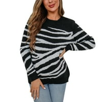 Ženski džemper Veliki prugasti pleteni pulover dugih rukava vrhunska zimska pad odjeće