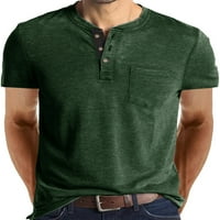 Capreze Men Majice kratkih rukava s prednjim džepom Dugme Down Basic Tee Holiday Majica Solid Color