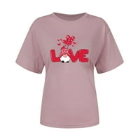 Yyeselk Ženske košulje za Valentinovo slatke gnomes majica Ljubav srčani grafički tees Valentine Poklon