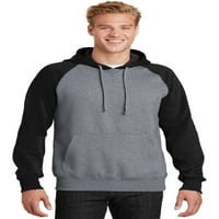Sport-Tek Raglan Colorblock pulover dukserice s kapuljačom. St st crna vintage heather xx-velika