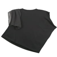 Baza marka Ženska crna šifonska majica Nepravilna majica - L