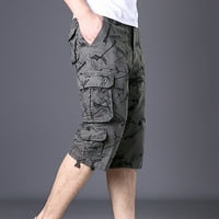Teretne pantalone za muškarce ispod $ radne odjeće Tanak višestruki džepni patentni zatvarač ravno obrezane hlače Nova jeseni kolekcija zelena veličine 10