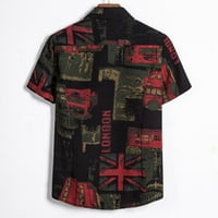 Wefuesd Muške majice Muški etnički kratki rukav Ležerna štamparija Havajska majica Bluza Majica T Majke