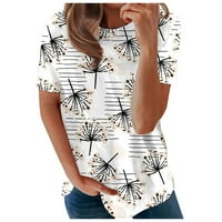 Bicoasu ženski vrhovi ženski okrugli vrat kratki rukav ležerne majice na vrhu ljetne majice vrhovi za