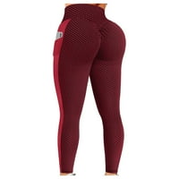 Pgeraug pantalone za žene vježbanje gamaše fitness sportski trčanje joga hlače gamaše crveno 2xl