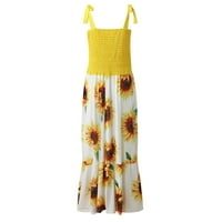Mini haljine za ženske haljine za žene casual ljetni cvjetni tiskani rezervoalni kraljevši za vrat bez