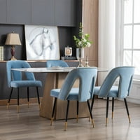 Velvet Stolice, sredina stoljeća Moderna kuhinjska stolica, savremena blagovaonica s metalnom nogom,