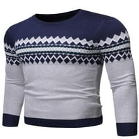 Muški džemper s dugim rukavima Pleteni pulover Zima Ležerne tanke FIT Jumper Tops pletena
