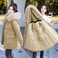 Voncos Womenska jakna s kapuljačom - jesen zimska lagana topla dugačak rukav casual plus s kapuljača