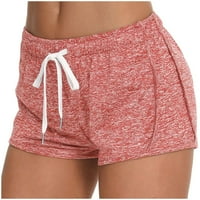 PXiakgy kratke hlače za žene Žene solidne vježbe na tajicama Fitness Sportski trčanje joga hlače crveno + xxl