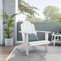 Kućna četverna, vanjska stolica sa punom drvetom u bijeloj završnoj završnici - set od 2